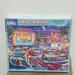NEW. White Mountain Drive-In Movies 1000-Piece Puzzle